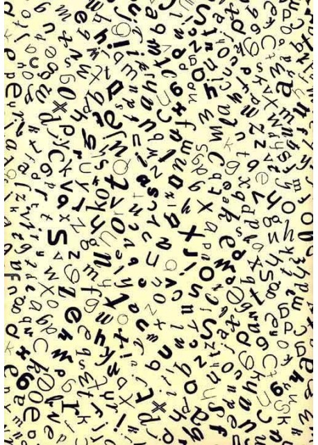 Abc alphabet noir fond écru (50x70)