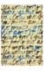 Manuscrit 2 tons bleu marron fond beige (70x100)