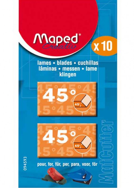 Recharge de 10 lames pour cutter biseau 45° Maped