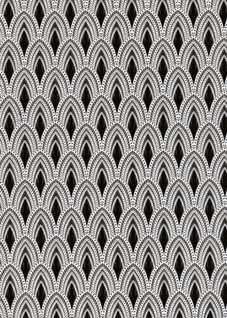 Les plumes de paon noires et blanches (50x70)