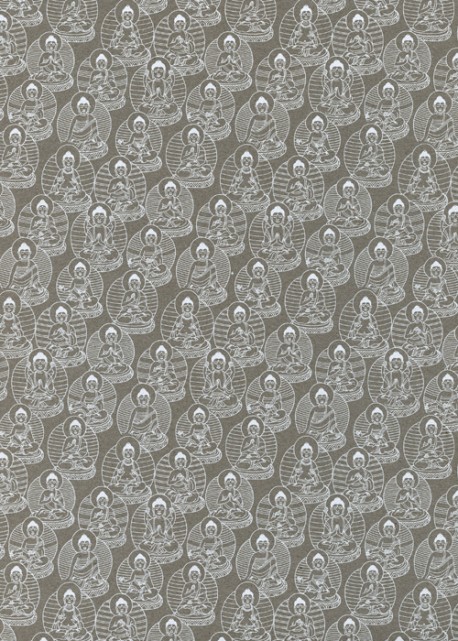 Bouddah blanc fond gris (50x70)