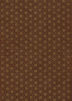 Lokta coeurs de fleurs or et cuivre fond chocolat (50x75)