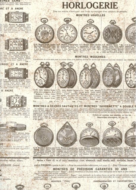 Ancien catalogue thème "horlogerie" (70x100)