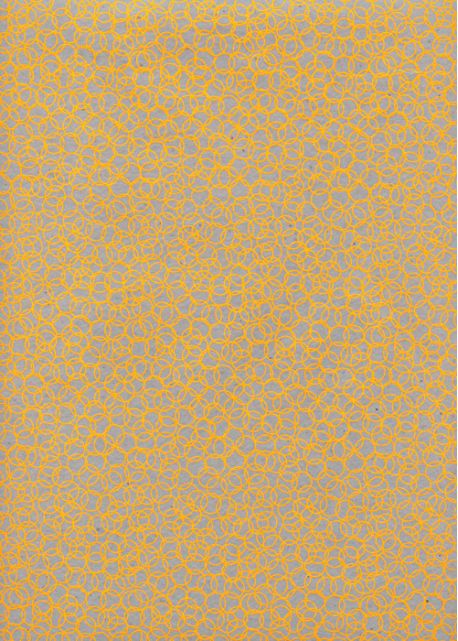 Bubbles jaune fond gris (50x70)