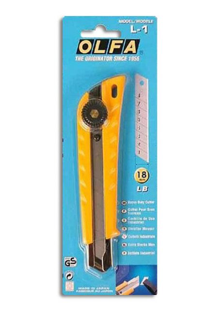 Cutter Olfa L1 green (robuste): Puissant blocage de la lame par molette