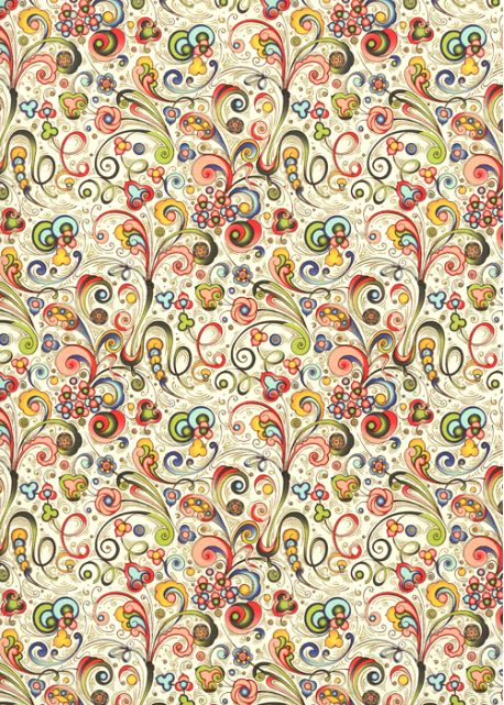 Venise arabesque - multicolore réhaussé or (70x100)