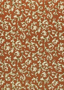 Venise arabesque - ivoire fond roux réhaussé or (70x100)