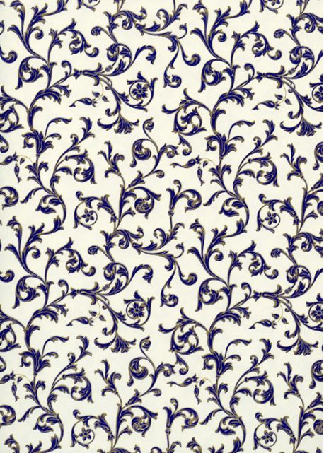 Venise arabesque - bleu réhaussé or (70x100)