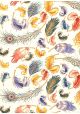 Venise plumes - multicolore réhaussé or (70x100)