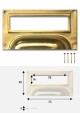 Poignées porte-étiquette doré (40x75mm) + fixations