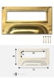 Poignées porte-étiquette doré (40x75mm) + fixations