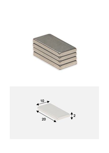 Aimants plats 20x10mm épaisseur 2mm