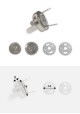 Top pression magnétique argent (Ø14mm) - Lot de 3