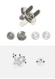 Top magnétique extra-plat argent (Ø16mm) - Lot de 12