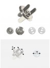 Top magnétique extra-plat argent (Ø16mm) - Lot de 12