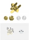 Top magnétique extra-plat or (Ø16mm) - Lot de 2