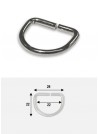 Anneaux étriers de maroquinerie argent (22mm) - Lot de 50