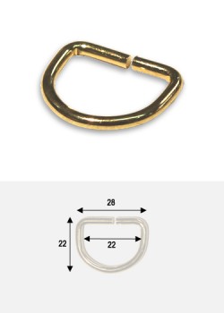 Anneaux étriers de maroquinerie doré (22mm)