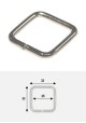 Anneaux carrés de maroquinerie argent (25x25)