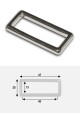 Anneaux rectangles de maroquinerie argent poli (40x10mm)