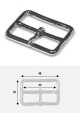 Boucle rectangle argent p/ bride de maroquinerie de 40mm - L'unite