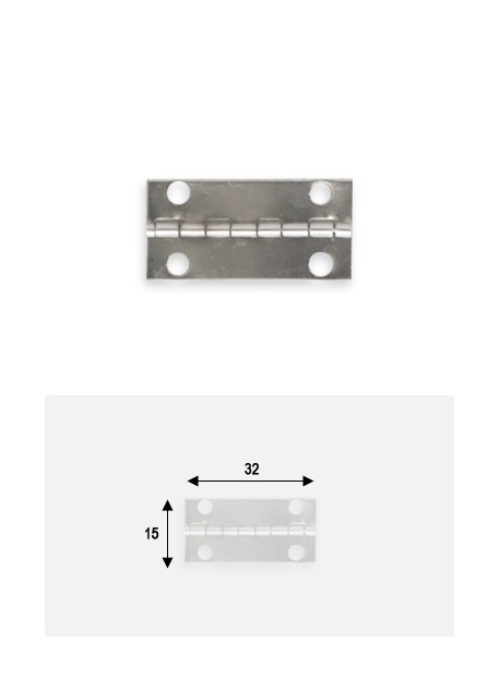 Charnières argent (15x32) (vendues sans fixation)