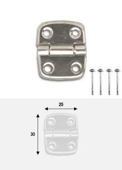 Charnières métal argent (30x25mm) + clous de fixation