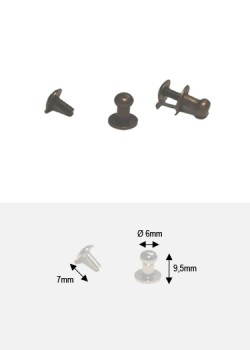 Boutons bronze MM + vis (Ø6mm H:9.5mm)