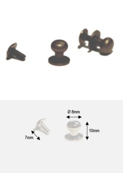 Boutons bronze GM + vis (Ø8mm H:10mm)