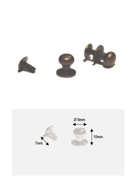 Boutons bronze GM + vis (Ø8mm H:10mm)