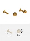 Boutons écrou laiton p/fixation (Ø7mm H:5mm) + vis (10mm) - Lot de 4