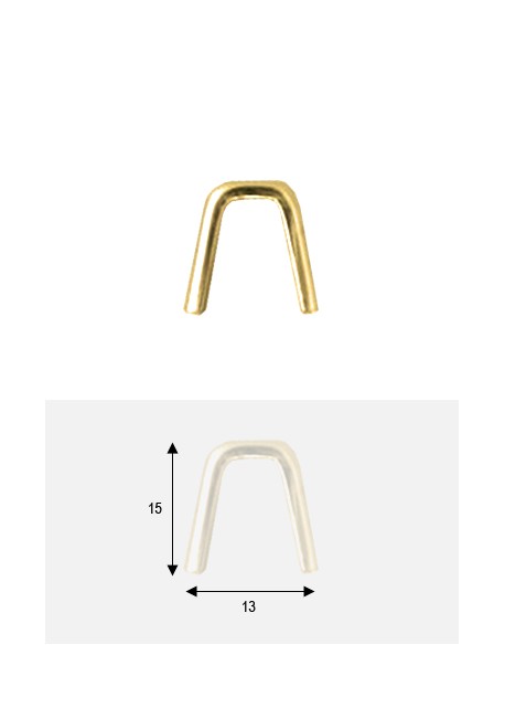 Embouts de bride droit or (13x15mm)