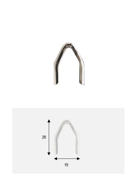 Embouts de bride pointu argent (20x15mm)