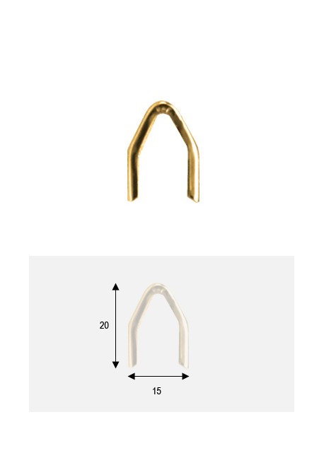 Embouts de bride pointu or redoré (20x15mm)