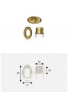 Serrure tourniquet ovale bronze (23x17mm)