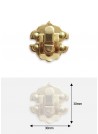 Fermoirs cliquet feston doré (30x30mm)+clous fixation - Lot de 6