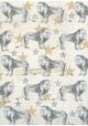 Les lions fond vanille réhaussé d'étoiles argent (68,5x98)
