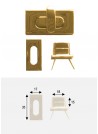 Serrure tourniquet "Design" or poli (35x17)