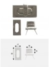 Serrure tourniquet "Design" argent poli (35x17)