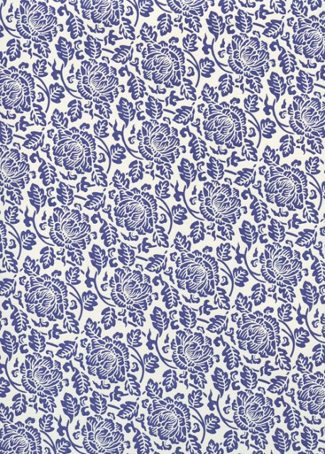 "Florence" floral bleu (50x70)