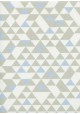 "Toile enduite" Géométrique gris et bleu (48x100)