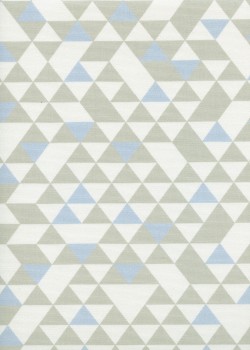 "Toile enduite" Géométrique gris et bleu (48x100)