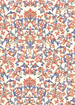 Venise - rouge et bleu réhaussé or (70x100)
