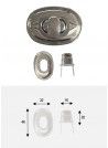 Serrure tourniquet "Classic" ovale argent poli (46x32)