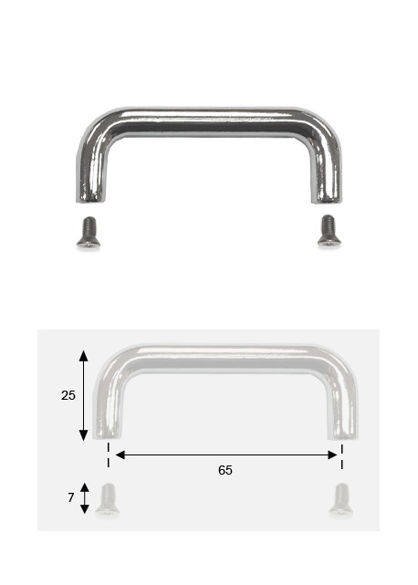Poignée chromé (65x25mm)