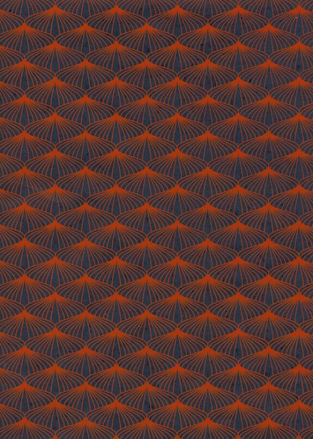 Ombrelle marine et orange (50x70)