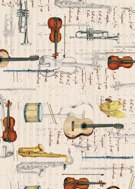 Instruments de musique et écriture (70x100)