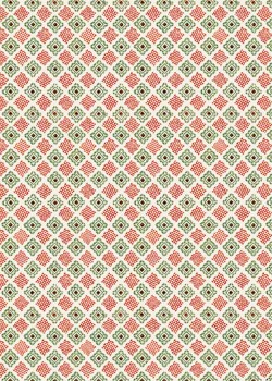 "Mosaïque" rouge et verte (70x100)