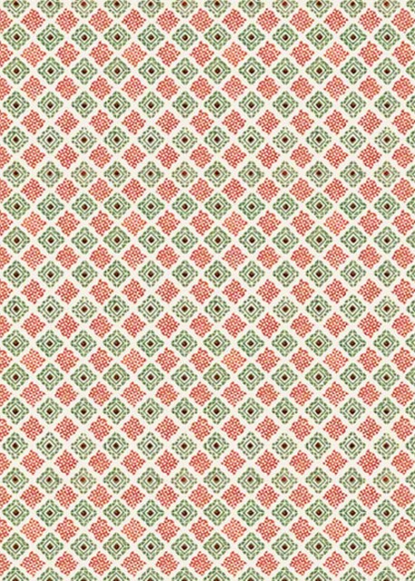 "Mosaïque" rouge et verte (70x100)