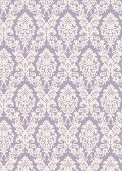 "Tapisserie" motif baroque fond parme (70x100)
